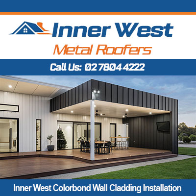 Modern dark Colorbond wall cladding on contemporary Inner West Sydney home