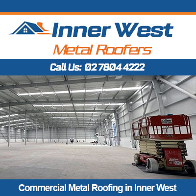 Commercial metal roofing installation for industrial warehouse in Inner West